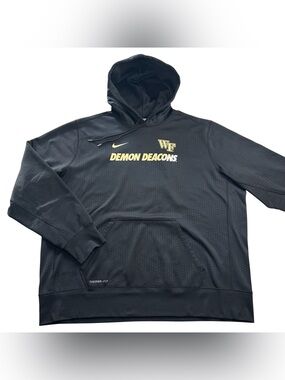 Nike Wake Forest Demon Deacons TEAM ISSUED Men’s Therma-FIT Hoodie Black 2XL